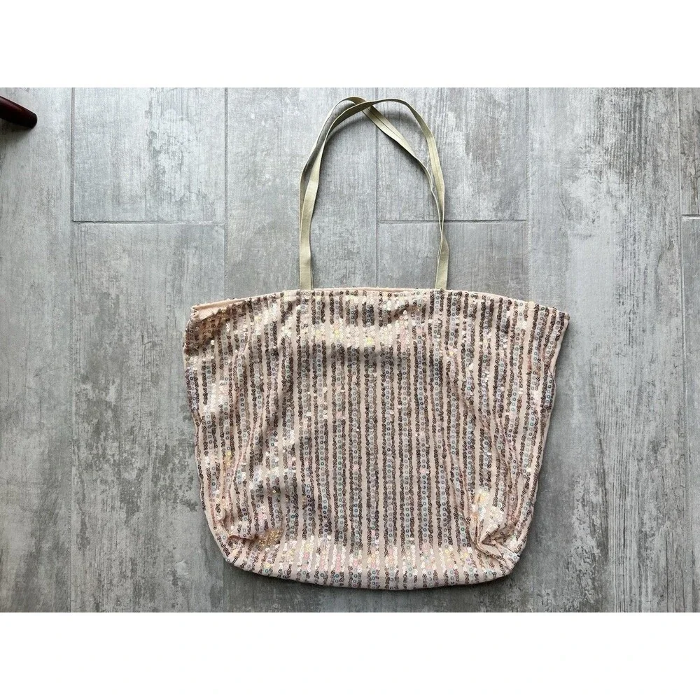 Los Angeles Boutique Travel Shoulder Tote Shopping Overnight Sequin Beach Bag